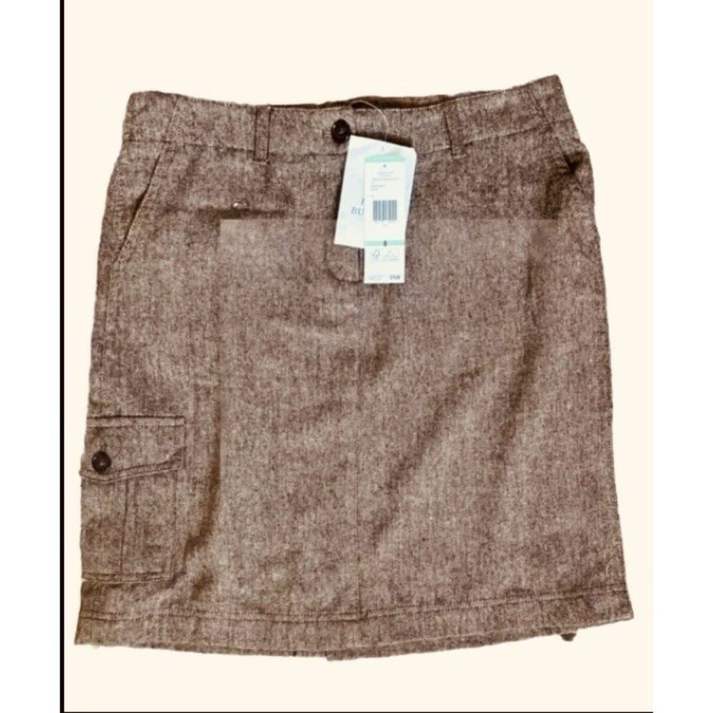 NWT JONES NEW YORK skirt brown cotton SZ 8 Straight Pockets Business